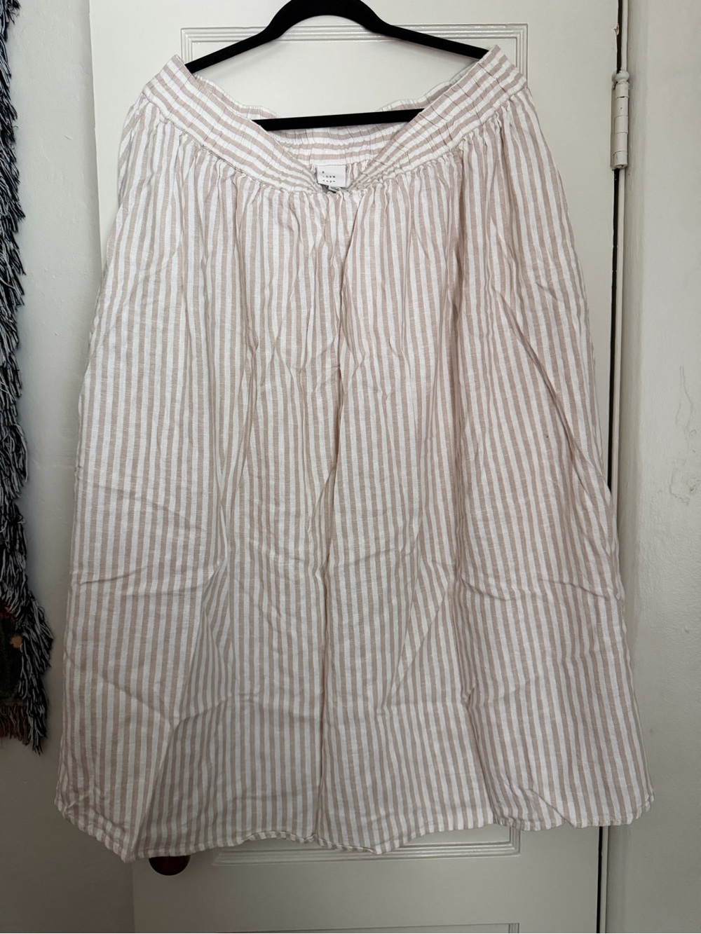 a new day linen blend midi circle skirt
